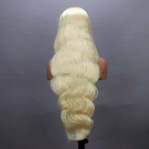 Peluca con malla frontal transparente Suiza Hd 13x4 613 peluca con malla frontal virgen pelucas de cabello humano brasileño con ondas corporales para mujeres negras