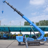 Grue araignée hydraulique sur chenilles de 3 et 5 tonnes pour l'installation de vitrages, avec accessoire ventouse, pour murs-rideaux
