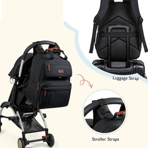 Zaino Porta Pannolini Impermeabile in Oxford 600D da 26L per Mamma e Papà con Tasche Asciutto/Bagnato, Portabottiglie Isolati e Clip per Passeggino - Vendita all'Ingrosso - Product Image 5