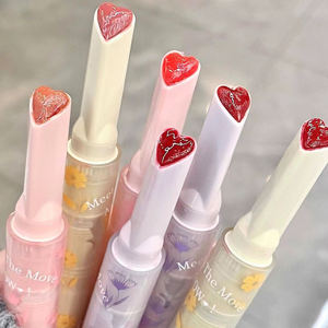 ピンクの空のかわいいプラスチックカスタム口紅包装口紅チューブデザインハート型口紅容器 - Product Image 1