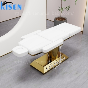 Kisen Sillón Eléctrico de Masaje Tailandés para Salón de Belleza con Base Dorada, Control de Pie, para Tatuajes, Spa Facial y Pestañas, Colores Personalizables - Product Image 6