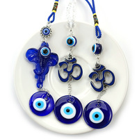 Pendentif de voiture en verre bleu œil porte-bonheur, décoration en gros