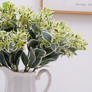 High Mountain Snow Artificial Plant With White <b>Edged</b> Leaves 46cm Indoor Wedding Decoration <b>Plastic</b> Fabric Arrangement - Product Image 1