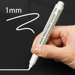 Bianco rapido asciutto eco-friendly 2mm pennarello piatto punta impermeabile scarabocchio <span class=keywords><strong>per</strong></span> la pittura di cuoio tessuto di pietra di legno metallo - Product Image 2