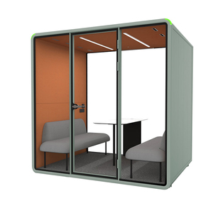 Cabine de bureau acoustique aménagée pour 4 personnes, mobile et insonorisée, pour réunions du personnel et travail concentré - Product Image 2