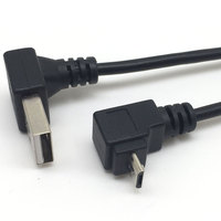 Cable de Carga de Datos con Conector USB-A Macho a Micro USB en Ángulo de 90 Grados hacia Arriba