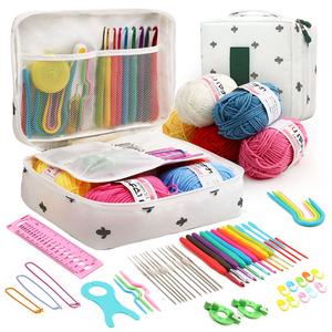 Kit de Crochet En Gros Fleuron Bleu pour Débutant Trousse d'Outils de <span class=keywords><strong>Tricot</strong></span> DIY Pack Matériel de Crochet en Laine - Product Image 5