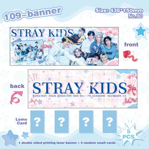 Lien vers tous les modèles |   Bannière portable Kpop Stray Kids/Baby Monster, imprimée recto-verso, cadeau pour les fans - Product Image 3