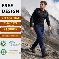 Pantalon cargo robuste pour homme, bleu marine, multi-poches, utilitaire, pour la randonnée en extérieur, vêtements de travail, poche zippée, coupe droite, OEM ODM