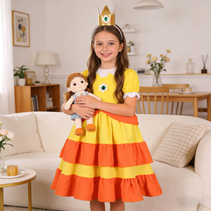 Disfraz de Princesa Rosalina de la Película Galaxy para Niñas, Disfraces de Peach para Halloween, Cumpleaños, Cosplay, Vestido de Princesa Peach con Corona - Product Image 3