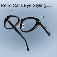 Montures de lunettes œil-de-chat vintage en acétate de haute qualité pour femmes GG6053F – Lunettes noires premium Danyang en gros