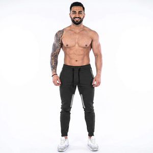 Pantalon de survêtement noir pour homme avec cordon de serrage, poches latérales, taille élastique, pantalon de jogging décontracté, vêtements d'automne - Product Image 1