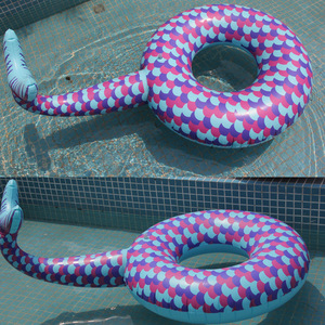 <b>Inflatable</b> Mermaid Swimming Ring 180cm Thickened Tail Design For Adults Unisex Novelty Float Pool Use - Product Image 2