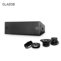 Haut-parleur de sonorisation compact à double ligne passive de 8 pouces GLA208, 1200W de puissance de crête, idéal pour les événements extérieurs et la location en église