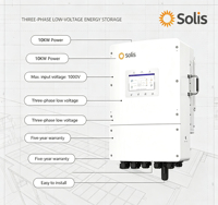 Invertisseurs solaires hybrides Solis 3KW 5kW, 6kW, 8kW, 10kW, 12kW, on/off-grid, avec batterie AC 48V DC
