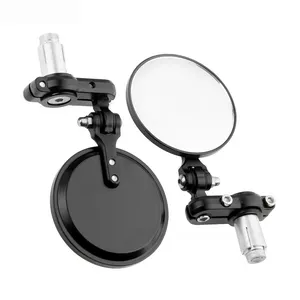 Vendita all'ingrosso accessori moto piccolo specchio-1 paio di Alta qualità in metallo retro del motociclo accessori modificati maniglia specchio, specchio retromarcia, riflettente specchietto retrovisore
