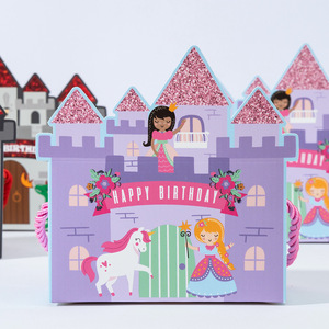 Boîte Cadeau en Gros Motif Château de Dessin Animé pour Bonbons, Décoration de Fête d'Anniversaire ou de Baby Shower, Boîte à Cadeaux Princesse et Prince - Product Image 3