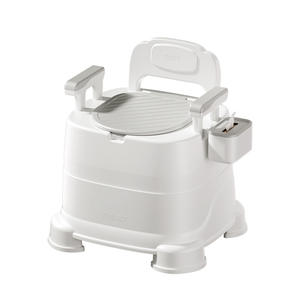 Chaise de toilette souple de 40 cm de large pour personnes âgées, usage hospitalier, commode portable d'intérieur avec poubelle, gris, bleu, rose - Product Image 4