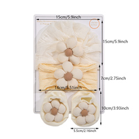 Ensemble d'accessoires pour cheveux d'infants : Turban à grande fleur en dentelle et chaussettes en coton pour la vente en gros aux boutiques
