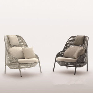 Sofá de Exterior Moderno, Resistente e Impermeable, Silla de Ratán, Sofá Individual/Doble, Combinación con Mesa de Centro, Estructura de Aleación de Aluminio - Product Image 4