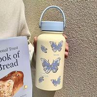 Bouteille isotherme charmante de 24 oz avec couvercle à boucle robuste, illustration graphique fantaisie, tasse sous vide pour femmes et étudiants