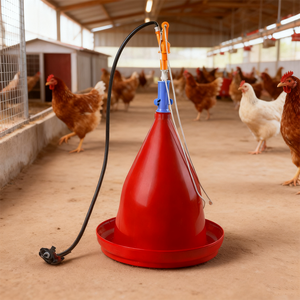 Nouvelle Abreuvoir Automatique Plasson Rouge et Blanc en <span class=keywords><strong>Plastique</strong></span> PP Haute Capacité pour Poulets de Chair en Élevage - Product Image 1