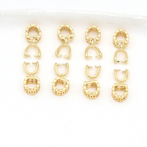 14k gold-plated, color-preserving copper coin clasp pendant, melon seed clasp, necklace clasp, earring beaded <b>clip</b> DIY - Product Image 2