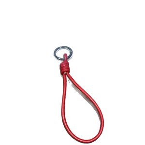 Handmade <b>Red</b> PU Leather Keychain With Stainless Steel Ring Portable Keyring For Bag Phone <b>Bracelet</b> - Product Image 1