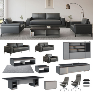 Juego de Muebles Chesterfield de Cuero Negro de Lujo, Diseño Simple para el Hogar, Oficina, Salón y Uso General TD2024 Negro TD2024 TD2024 - Product Image 5