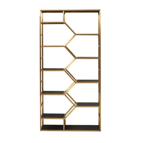 Bibliothèque <span class=keywords><strong>murale</strong></span> de style moderne, en métal, pour décoration de salon, grande taille dorée - Product Image 6