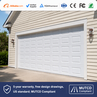 Porte de garage sectionnelle en alliage d'aluminium de luxe pour villa, commande automatique à distance, isolation thermique en fibre de verre, garantie 5 ans