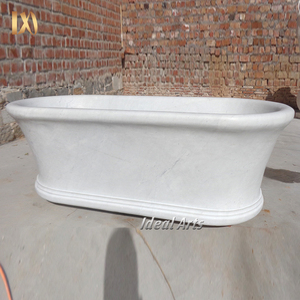 Vasca da Bagno Autoportante in Marmo Bianco, Vasca di Lusso per Spa e Arredo Bagno - Product Image 5