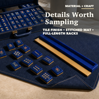 Set Mahjong Amerika Kustom OEM Label Pribadi dengan 4 Rak, Alas Dorong, Tas Jinjing, dan Kotak Hadiah Eceran