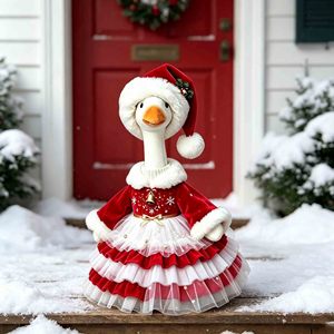 Christmas Porch Goose Outfit Dress Hat 23 Inch Pet Statue Ornament Decorations Clothes Custom Lightweight Polyester - Product Image 3
