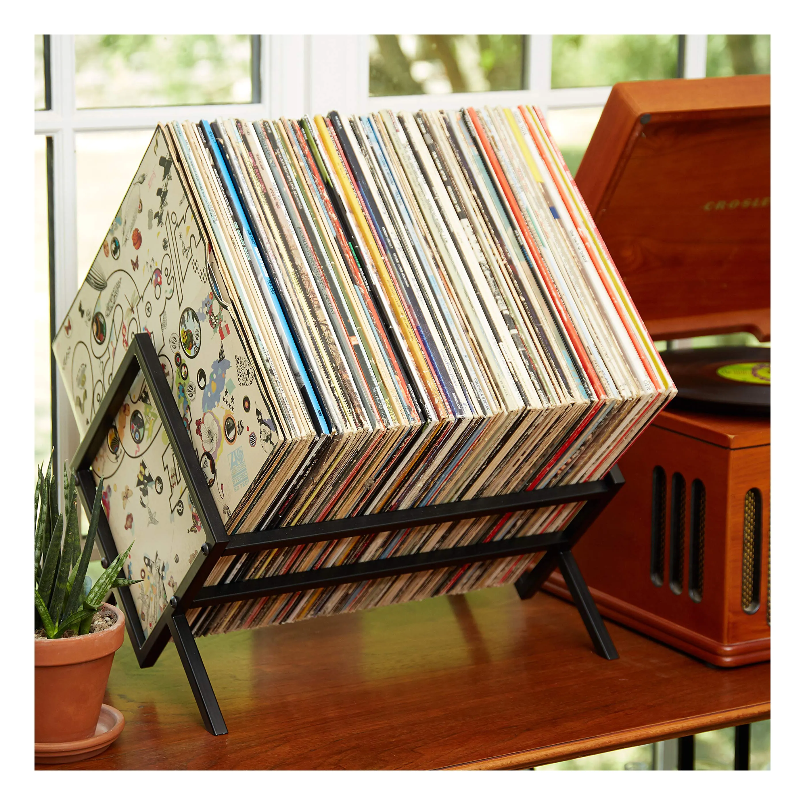 Matte Black Albums Book Magazine Files LP Schallplatten halter Vinyl Storage Display Regalst änder Organizer Rack für Schallplatten