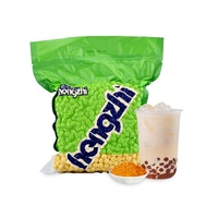 Bahan Baku Bubble Tea HENGZHI, Tapioka Boba Mutiara Amber Emas Cepat Masak, Bebas Aditif untuk Toko Minuman/Pencuci Mulut
