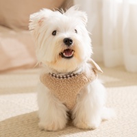 Ensemble gilet et écharpe en peluche sur le thème du canard pour chien, manteau chaud d'hiver en sherpa avec anneau de laisse et patch dessin animé pour petits chiots et chats