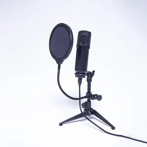 Microphone à condensateur USB avec trépied, pour Studio, enregistrement, radiodiffusion, chant, INTERVIEW, bureau