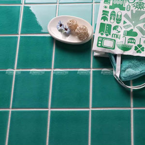 עיצוב מודרני קרח סדק חלק קרמיקה פסיפס רצפת אריחים אריח זכוכית מרובעת ירוק - Product Image 2