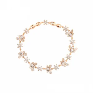 S00041521 Xuping jewelry cute style animal series Little bee set with diamond flower flower 18K gold lady bracelet