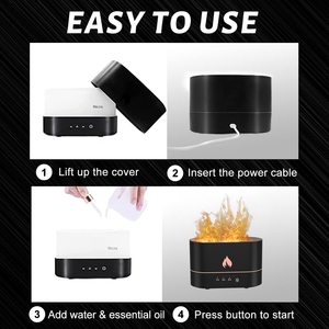 Difusor de Aroma Eléctrico con Diseño Minimalista, Llama 3D, Portátil, Humidificador con Vapor Cálido, Función de Desinfección, USB - Product Image 4