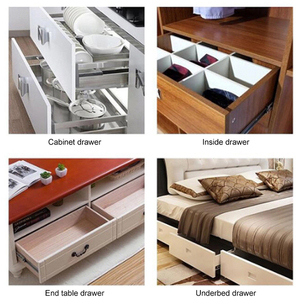 Vietnam Manufactory Smooth SPCC Ball Bearing <b>Hardware</b> Double Row Telescopic Drawer Slide Rail for Kitchen Bedroom Apartments - Product Image 5