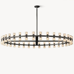 American 60" Retro Restaurant Big Led Round Chandelier Black Modern Brass Wagon Wheel Large Chandelier - Product Image 5