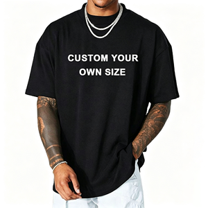 T-shirt pour homme surdimensionné en coton respirant personnalisé 305g à col rond - Product Image 1