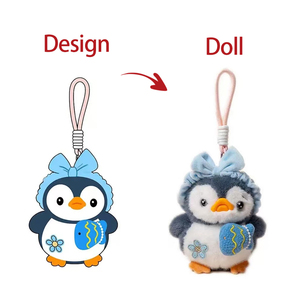 Fabbrica di Giocattoli Songshan, Personalizzabile MOQ100, Scatola Misteriosa con Mascotte, Peluche Morbido a Forma di Pinguino, Portachiavi, Regalo per Aziende e Bambini - Product Image 1