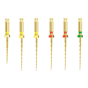 Limes rotatives dentaires flexibles en NiTi activées par la chaleur, lime dentaire dorée, lime rotative pour canaux radiculaires, outil dentaire - Product Image 1