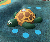 Sculpture molle en EPDM de conception animale 3D FN-CY-25071210 aire de jeux en caoutchouc en forme de tortue