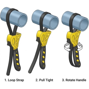 Clé à sangle réglable en caoutchouc antidérapant de 6 et 8 pouces, ouvre-bocal, pour mains faiblement musclées, filtre à huile, pommeau de douche, outils de plomberie - Product Image 4