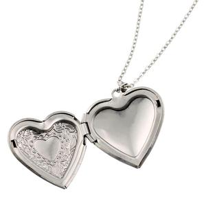 Heart-Shaped Stainless Steel Photo Locket <b>Necklace</b> Silver Gold Plated Pendant For <b>Couples</b> Gift Jewelry - Product Image 5