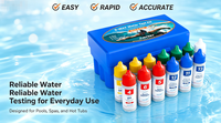 Kit de test de piscine 9-en-1, kit de test chimique de l'eau de spa pour le chlore, le pH et la demande en acide